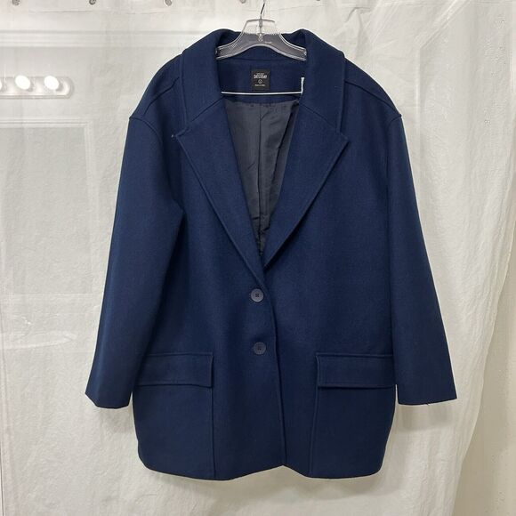 kate spade new york Jackets & Blazers - Kate Spade Saturday Womens Wool Blend Coat Large Blue Career Professional Luxury